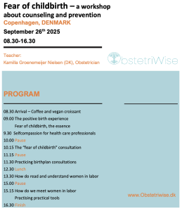September 26th 2025 <br> Fear of childbirth<br>Copenhagen, Denmark